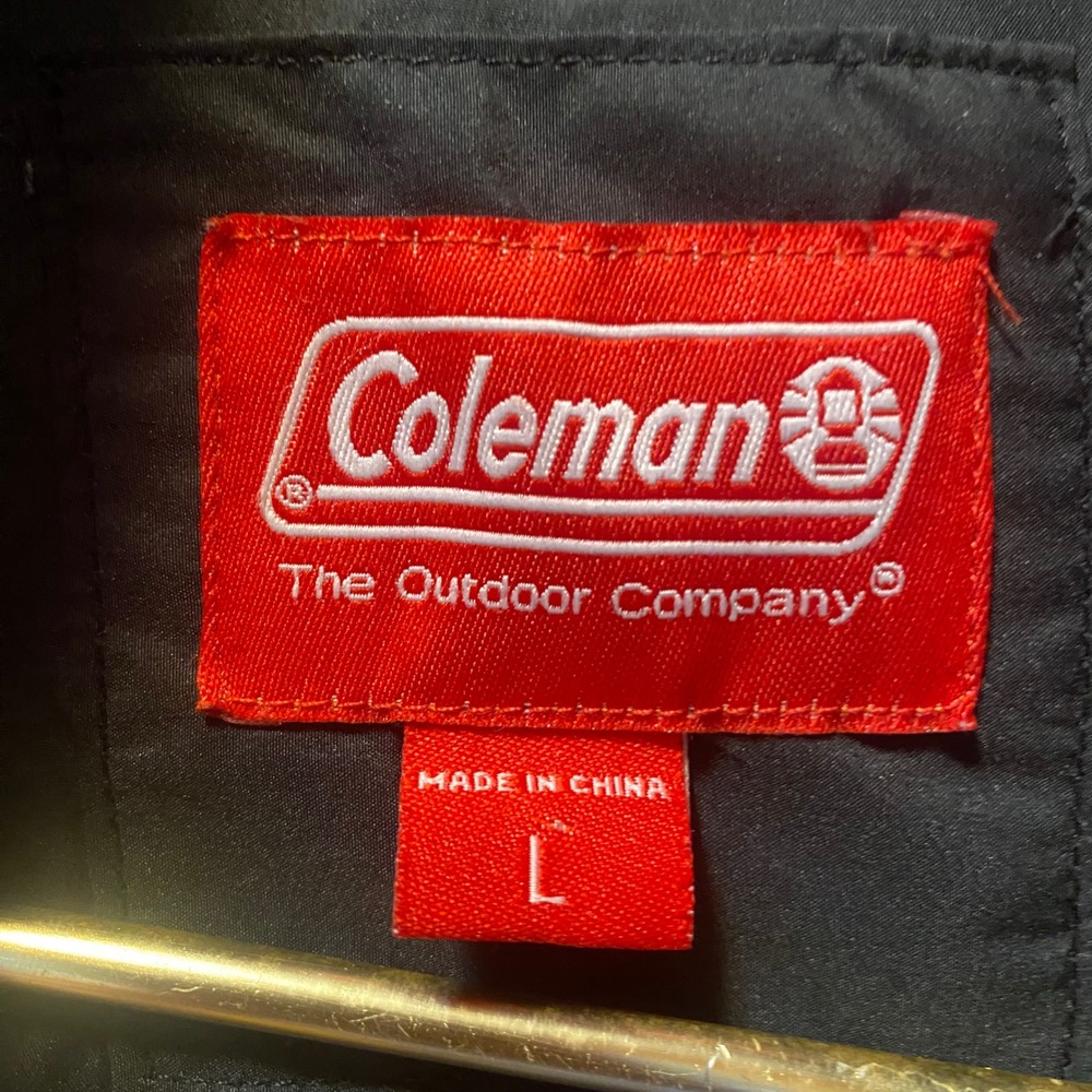 Coleman Quilted Puffer Vest Mens Dark Blue Suede Trim Full Zip Pockets L - Picture 3 of 9